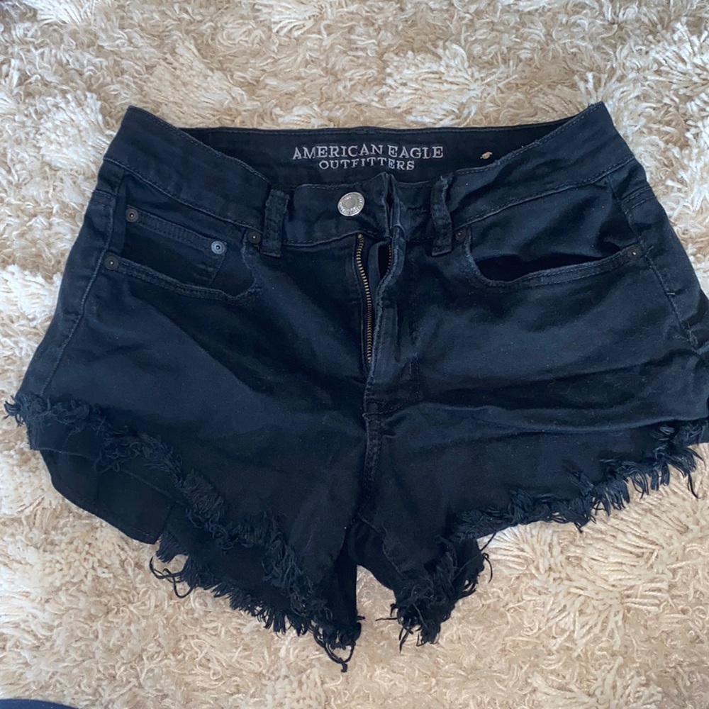 Size 6 American eagle black denim shorts
